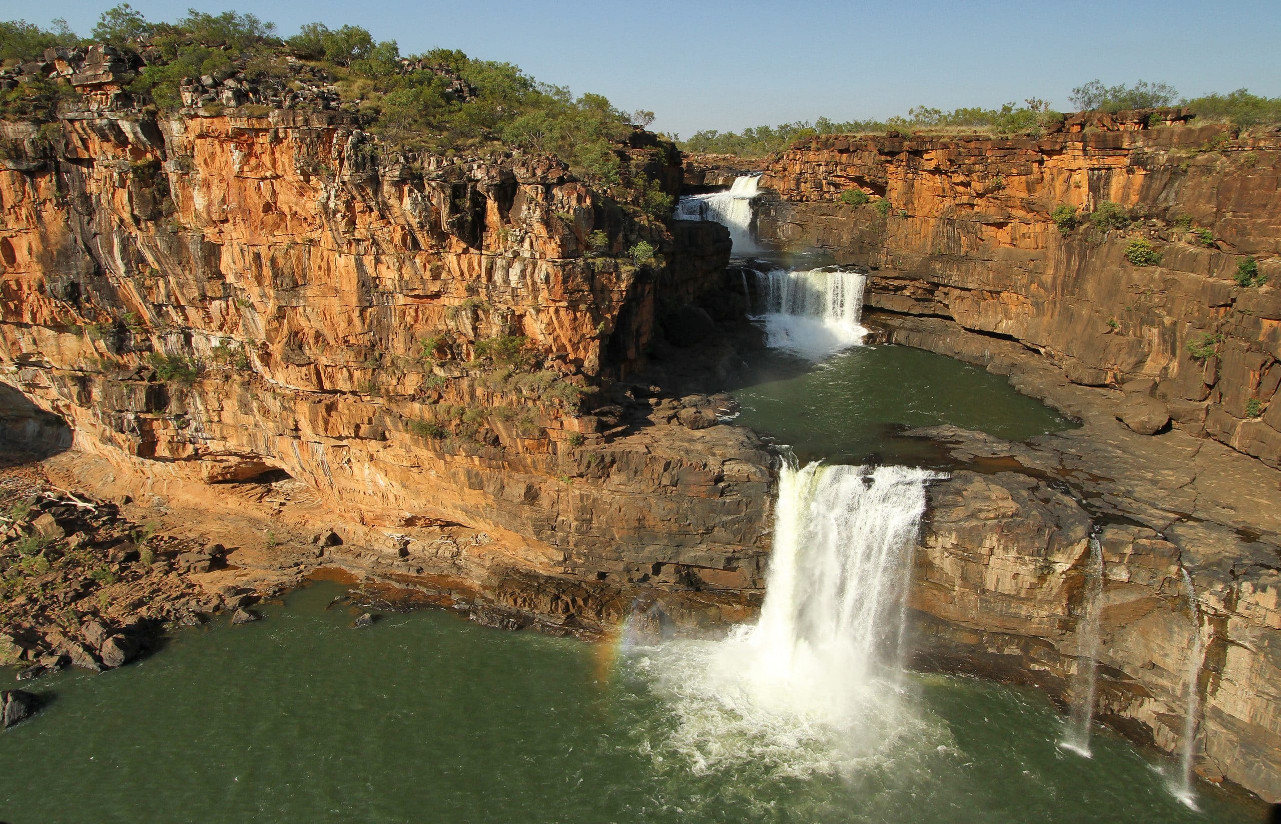 King George River and Falls, photographed in the Kimberley region, Australia. A key location for Pearl Expeditions’ travel expeditions to Kimberley