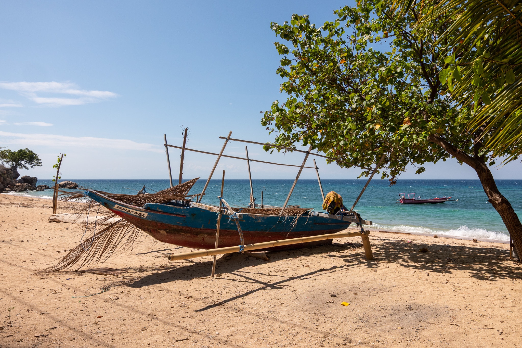 fishing boat, beach village, near Baucau city